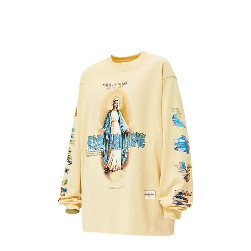 High Street Vintage Print Design Spring New Round Neck Sweater - Bellarte Enchanté High Street Vintage Print Design Spring New Round Neck Sweater